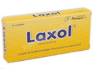 Laxol czopki 0.1 g 12 szt.